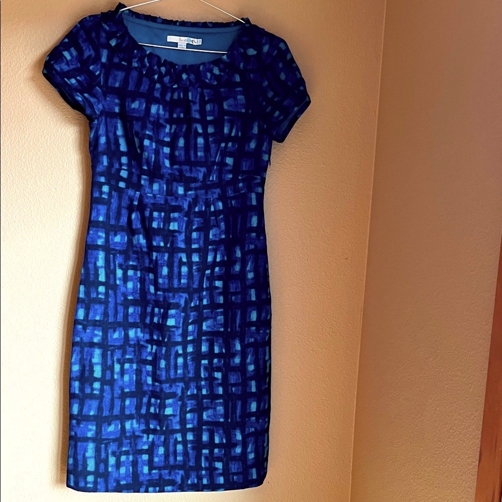 Boden‎ Shift Dress Wool Blues/Black 4